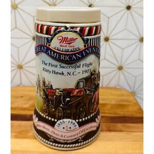 Vintage Miller High Life "Kitty Hawk" Collector's‎ Beer Stein (1986)